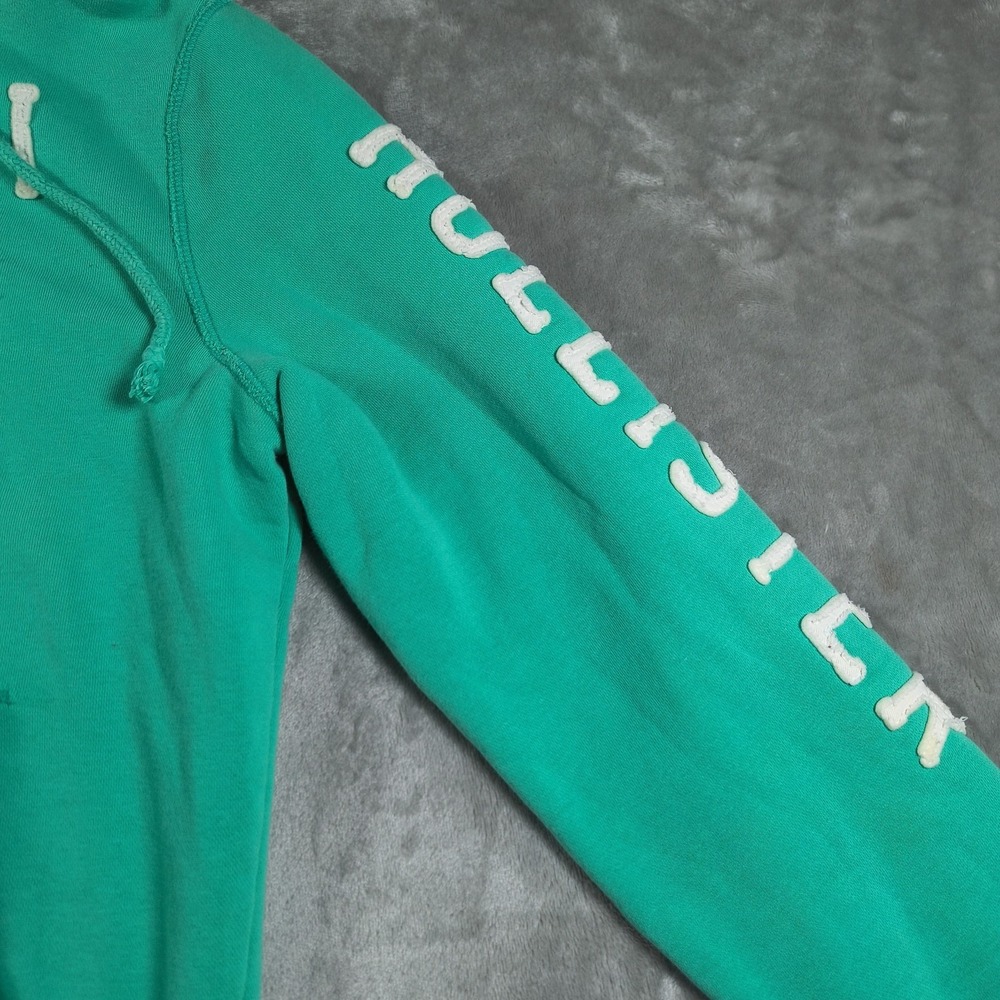 Hollister Hoodie Men Medium Green Hawaiian Surf Tour 22 Embroidered Pullover Y2K - Picture 4 of 11